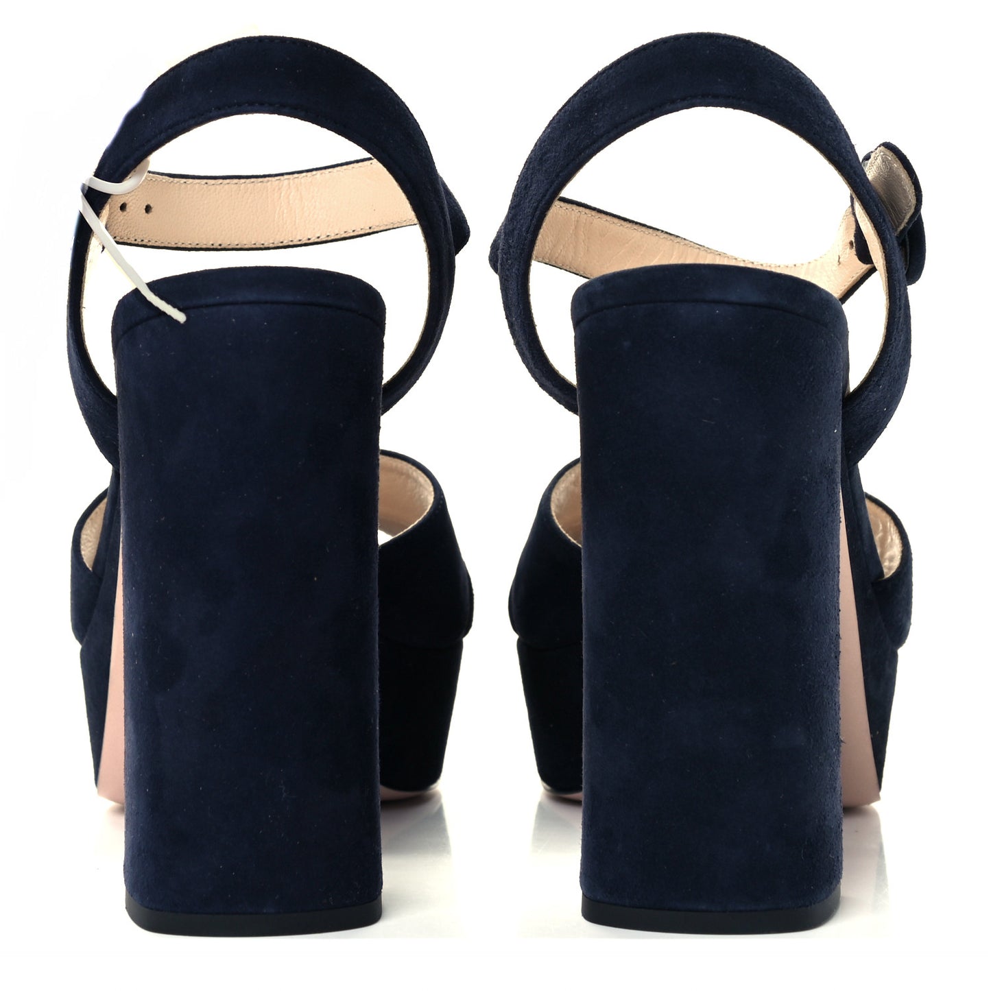 Suede Platform Sandals 37 Navy