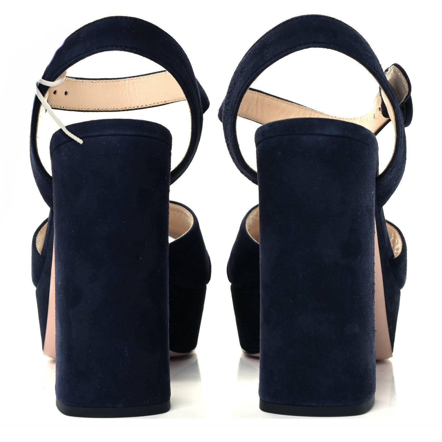 Prada Suede Platform Sandals 37 Navy 6 of 10