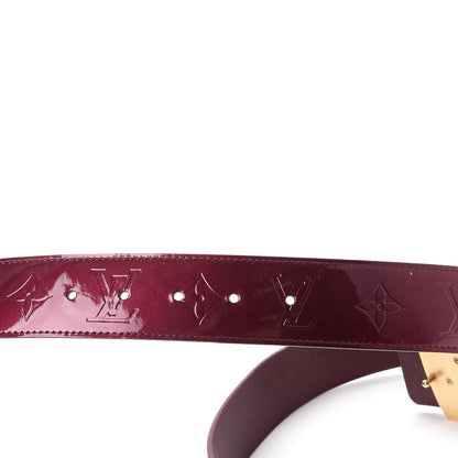 Louis Vuitton Vernis LV Facettes Belt 80 32 Rouge Fauviste 7 of 10