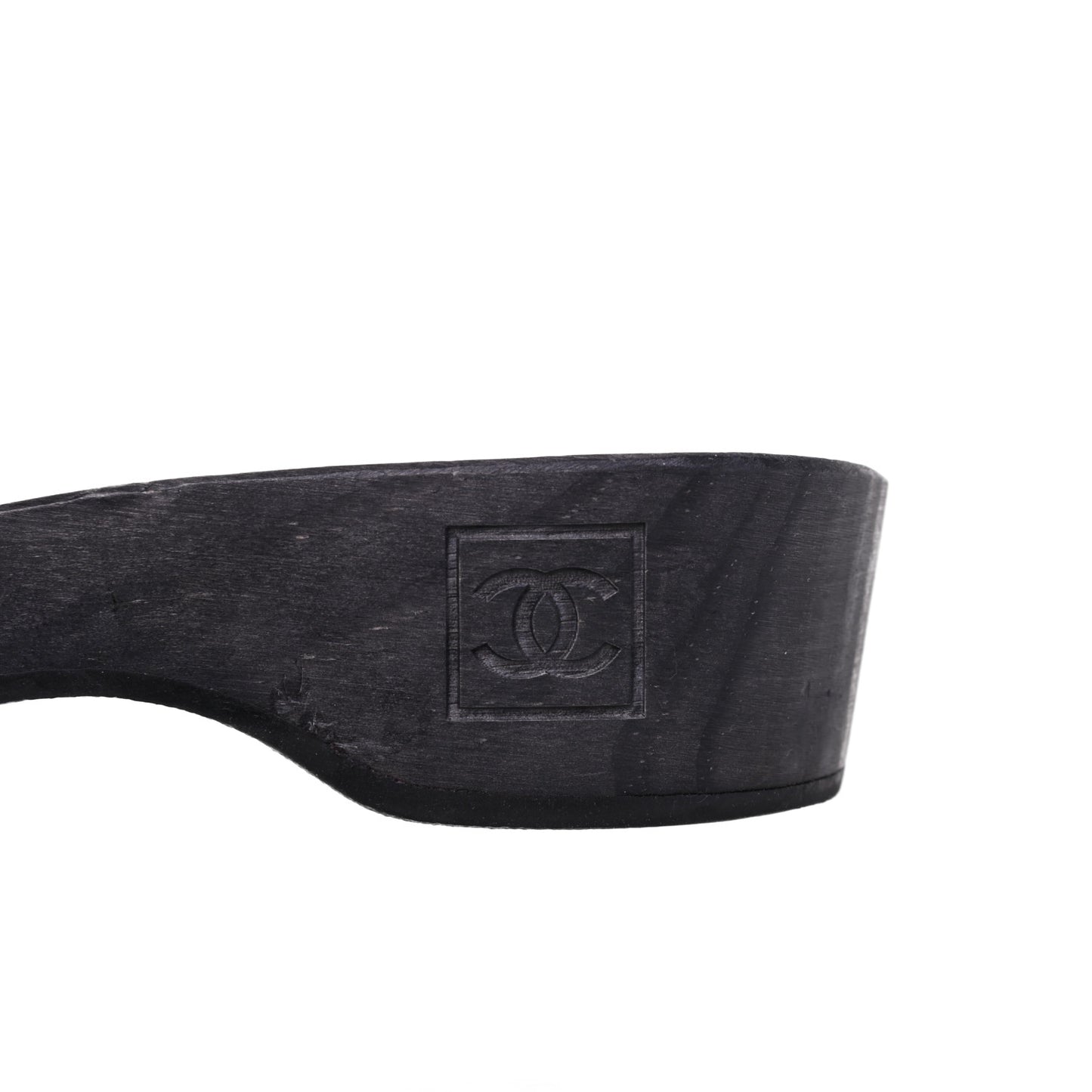 Suede CC Buckle Clogs 38 Black