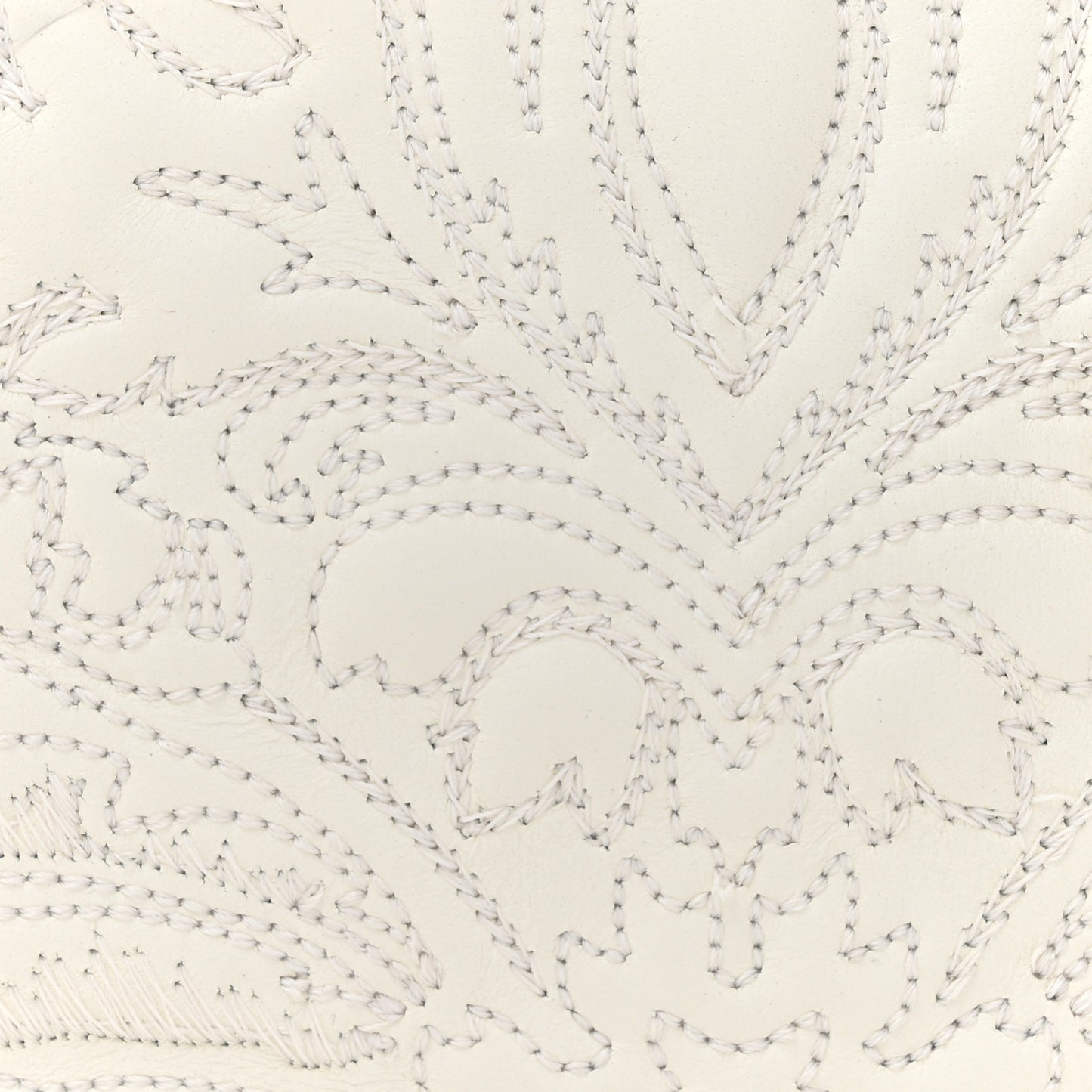 Calfskin Ornamental Embroidered Lady D-Joy White