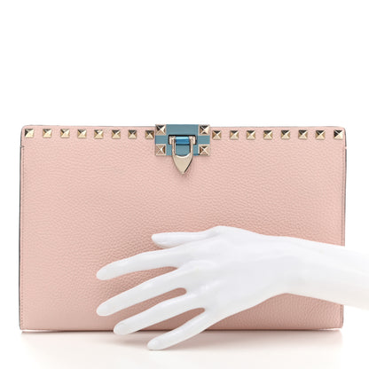 Valentino Garavani Vitello Rockstud Large Flat Pouch Light Pink 2 of 7