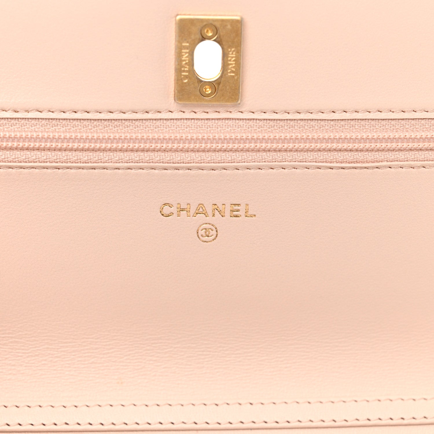 Chanel Lambskin Quilted CC Pearl Crush Wallet on Chain WOC Beige 6 of 12