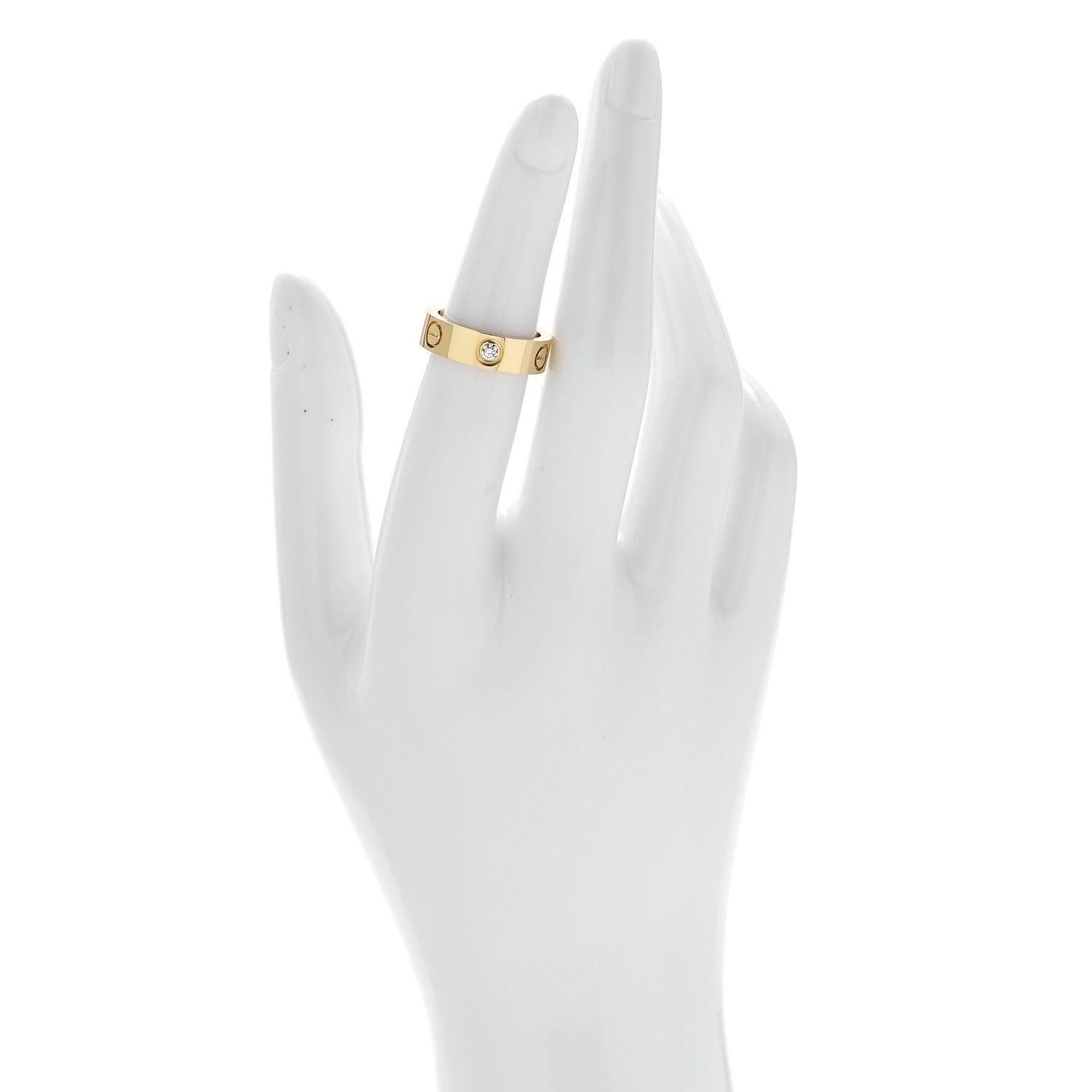 Cartier 18K Yellow Gold 3 Diamond 5.5mm LOVE Ring 50 5.25 2 of 4