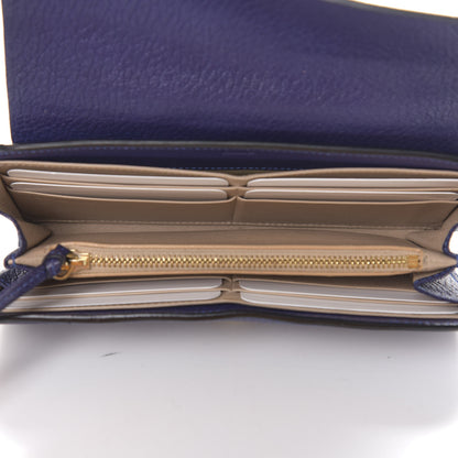 Chloe Grained Lambskin Drew Long Wallet with Flap Storm Blue 4 of 8
