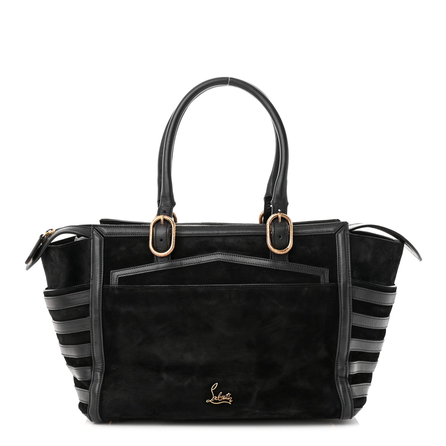 Suede Calfskin Farida Bowler Bag Black