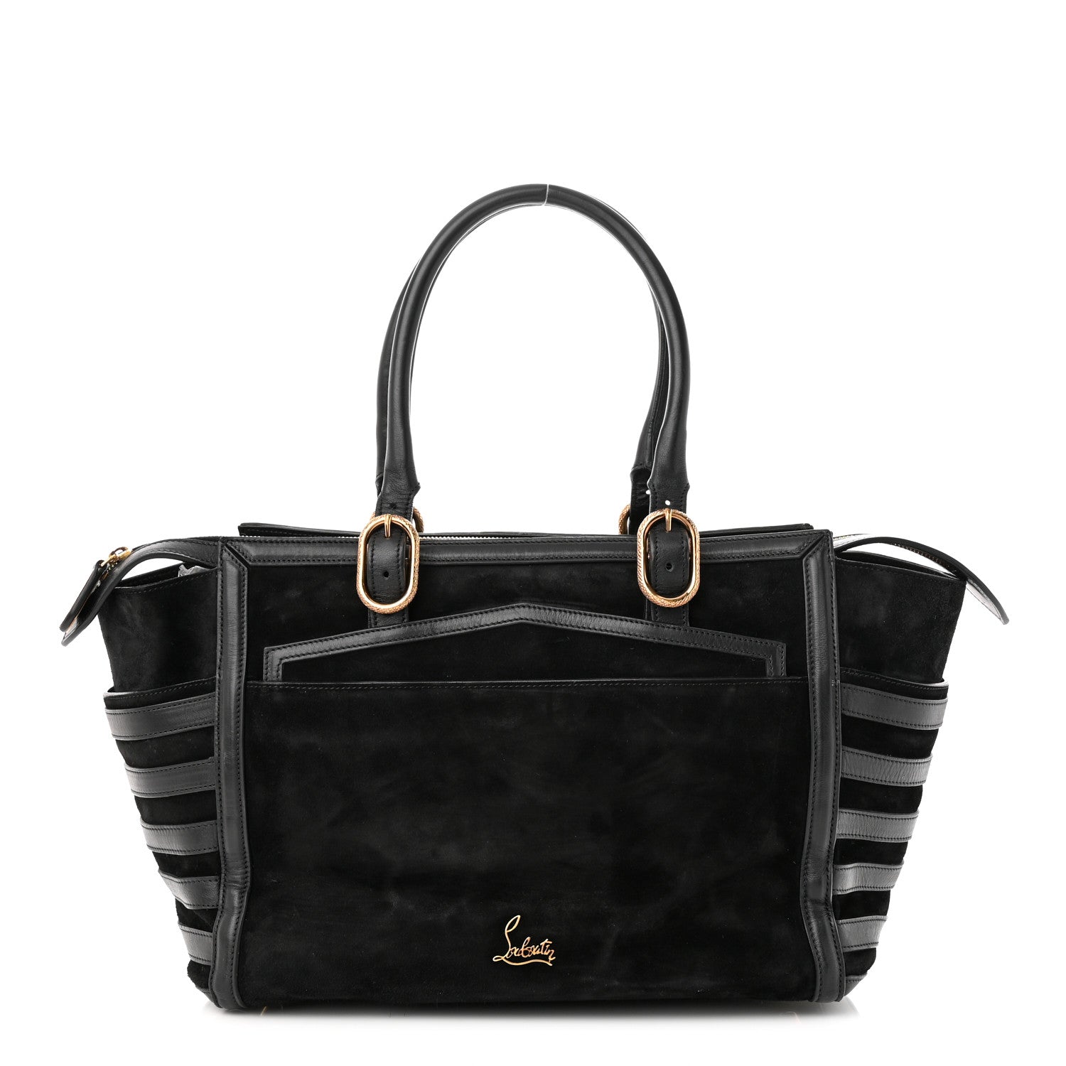Christian Louboutin Suede Calfskin Farida Bowler Bag Black 1 of 12