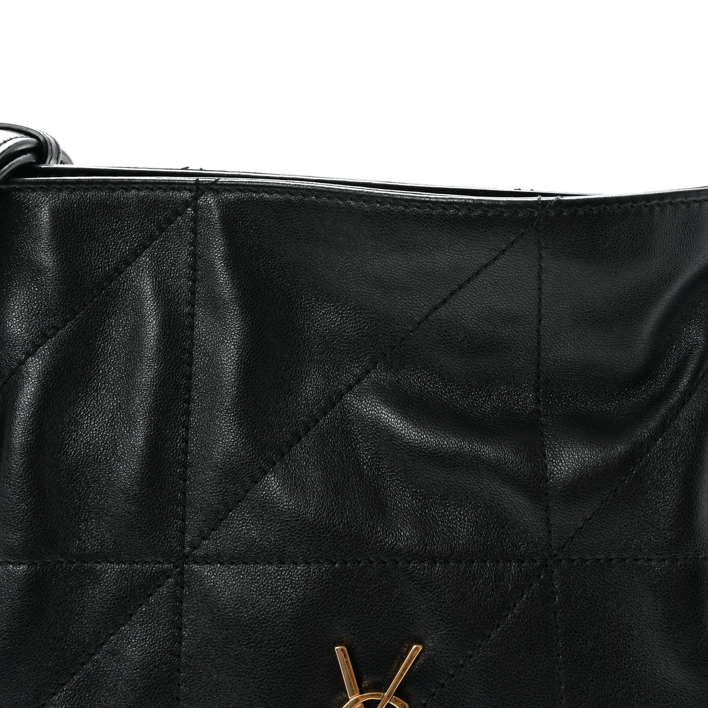 Lambskin Matelasse Monogram Medium Jamie Shoulder Pouch Bag Black