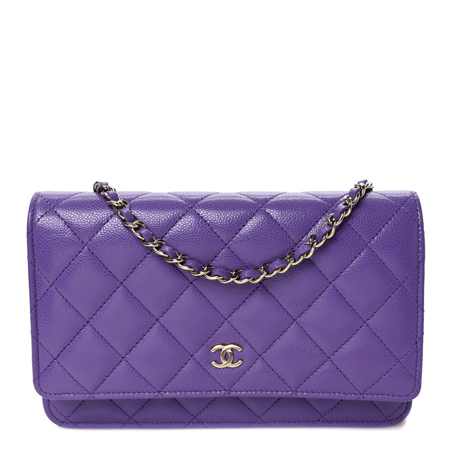 Chanel Caviar Quilted Wallet On Chain WOC Purple 1 of 10