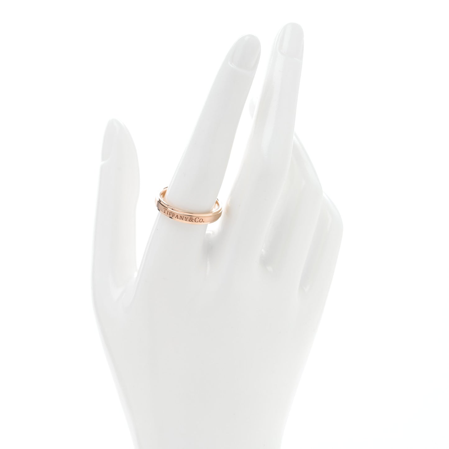18K Rose Gold T&CO Satin Finish Band Ring 60 9