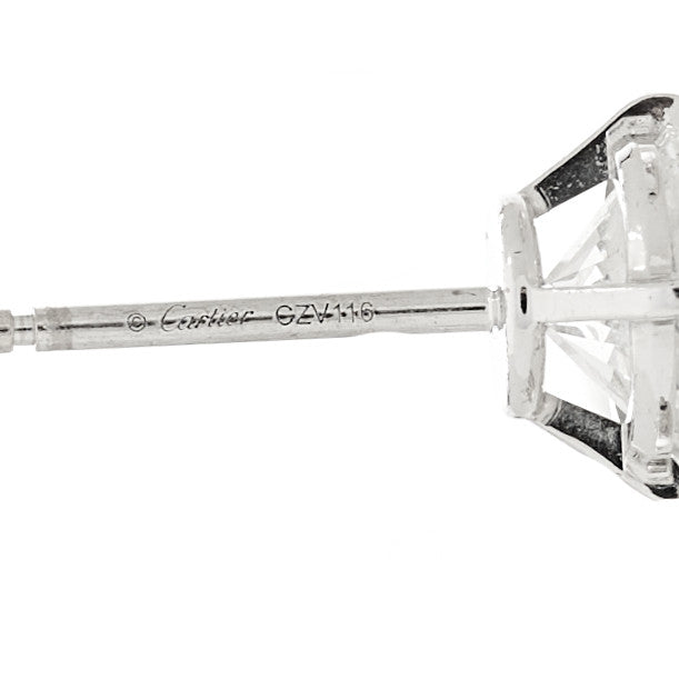 18K White Gold Diamond 2.20ctw Solitaire Earrings