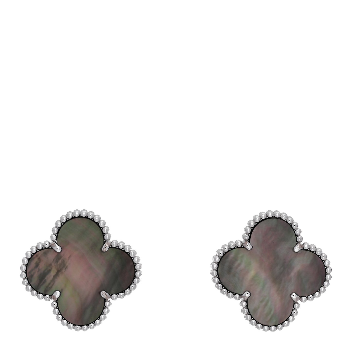18K White Gold Grey Mother of Pearl Magic Alhambra Earrings