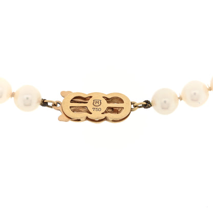 Mikimoto 18K Yellow Gold Akoya Cultured Pearl 6.5-7mm Strand Necklace 4 of 4