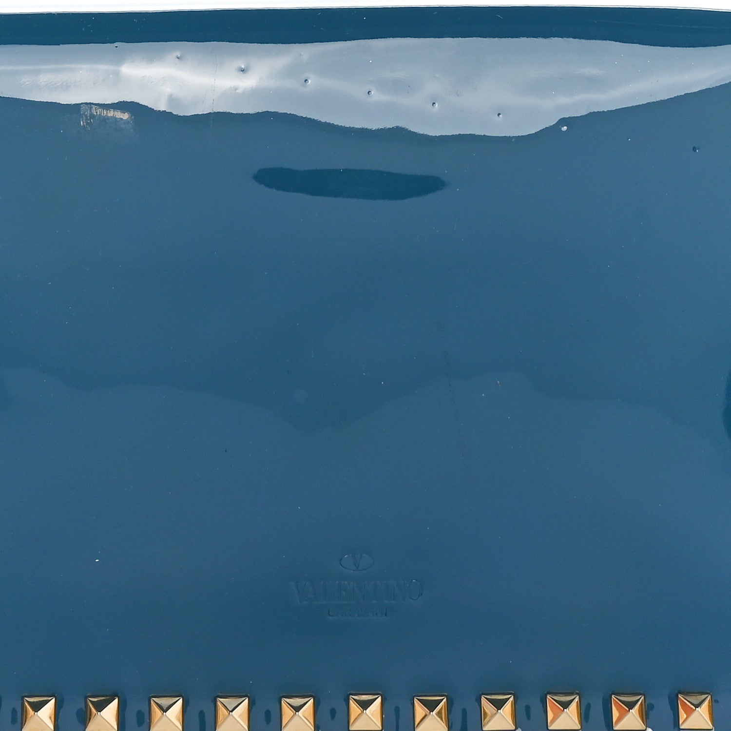 Valentino Garavani Patent Rockstud Wristlet Clutch Blue 7 of 13