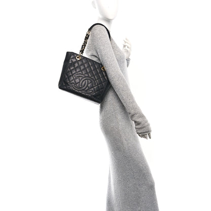 Chanel Caviar Quilted Petit Shopping Tote PST Black 2 of 10