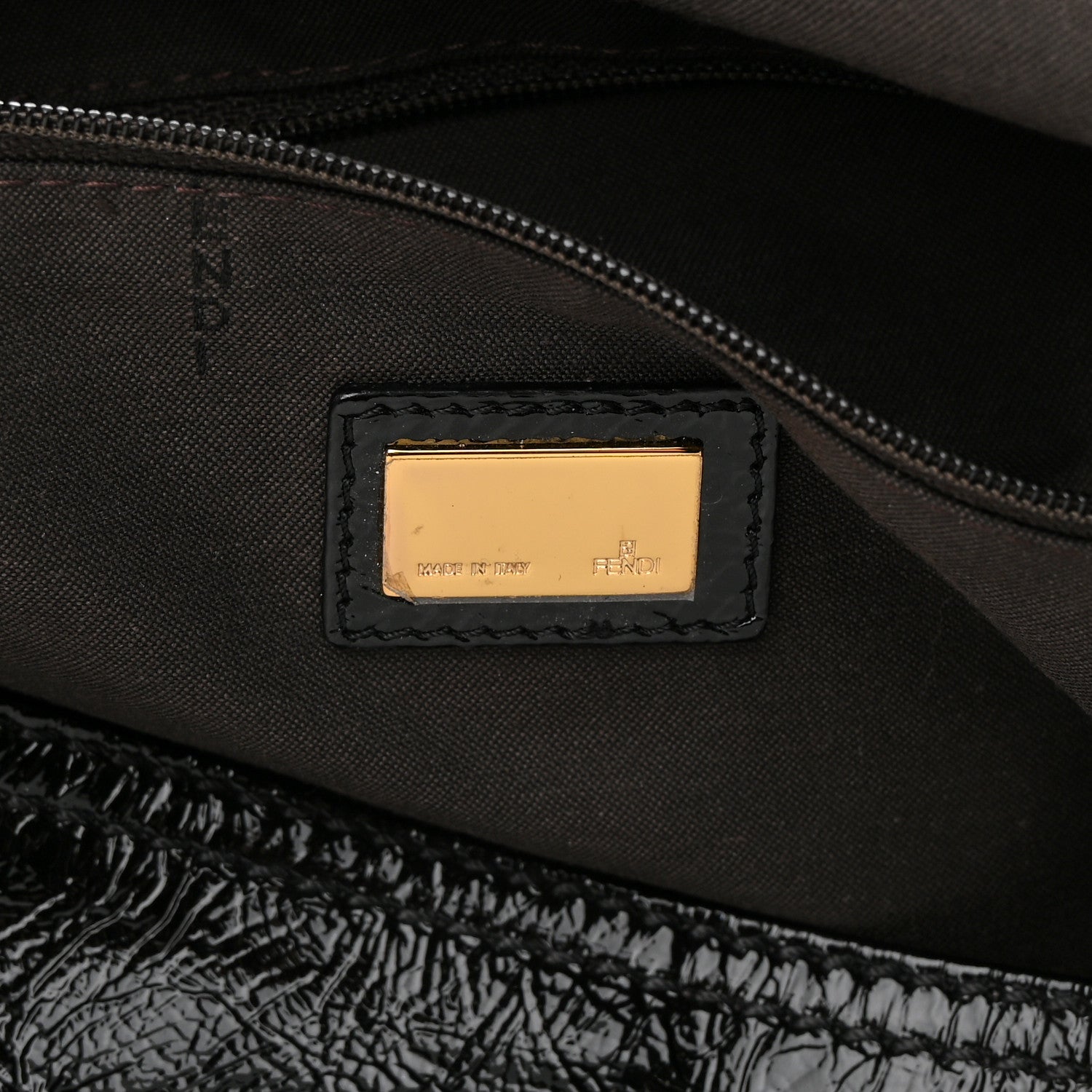 Fendi Vitello Naplak Large Convertible Baguette Black 6 of 14