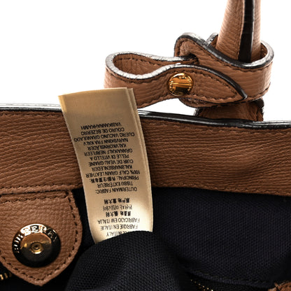 Burberry Grainy Calfskin House Check Medium Banner Tote Dark Sand 7 of 11