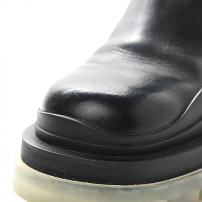 Bottega Veneta Calfskin The Tire Cropped Chelsea Short Boots 37.5 Black Transparent 9 of 10
