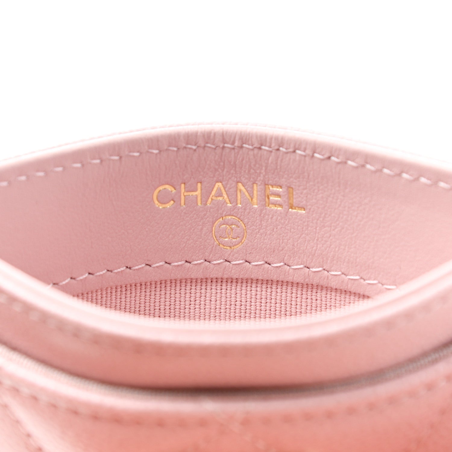 Chanel Caviar Quilted Studded CC Card Holder Light Pink 6 of 9