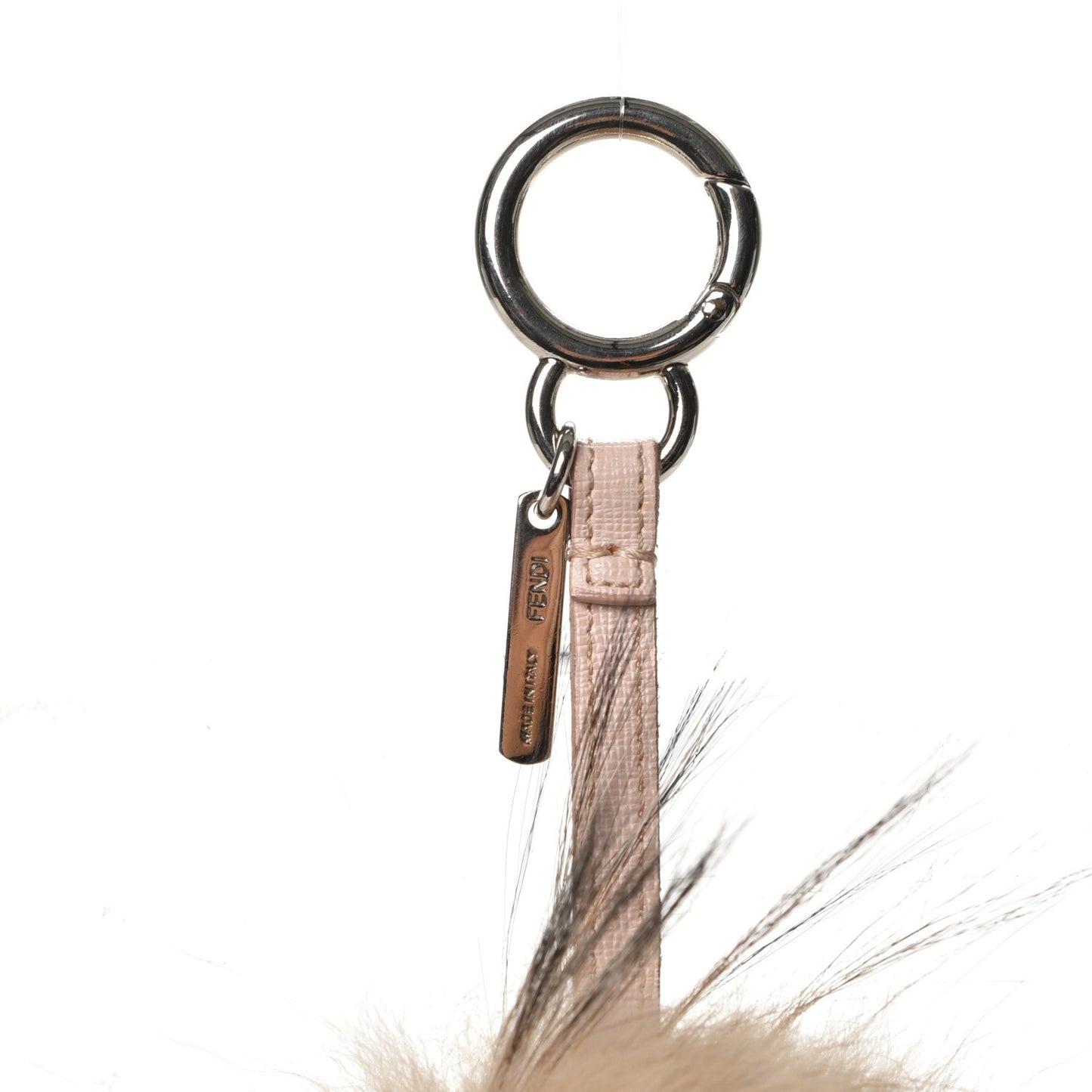 Mink Fox Fur Vitello Wild Jess Monster Bag Bug Charm Pink