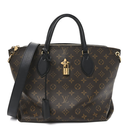 Louis Vuitton Monogram Flower Zipped Tote MM Black 1 of 9