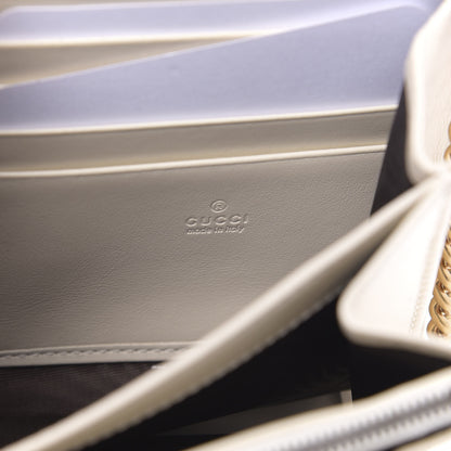 Gucci Calfskin Matelasse GG Marmont Chain Wallet Mystic White 6 of 11