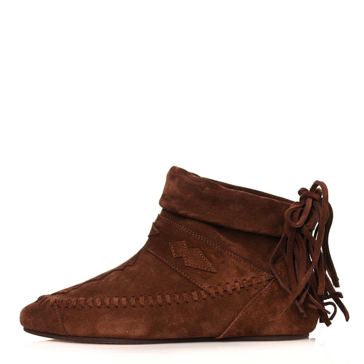 Saint Laurent Suede Nino Fringe Boots 35.5 Wood 1 of 9