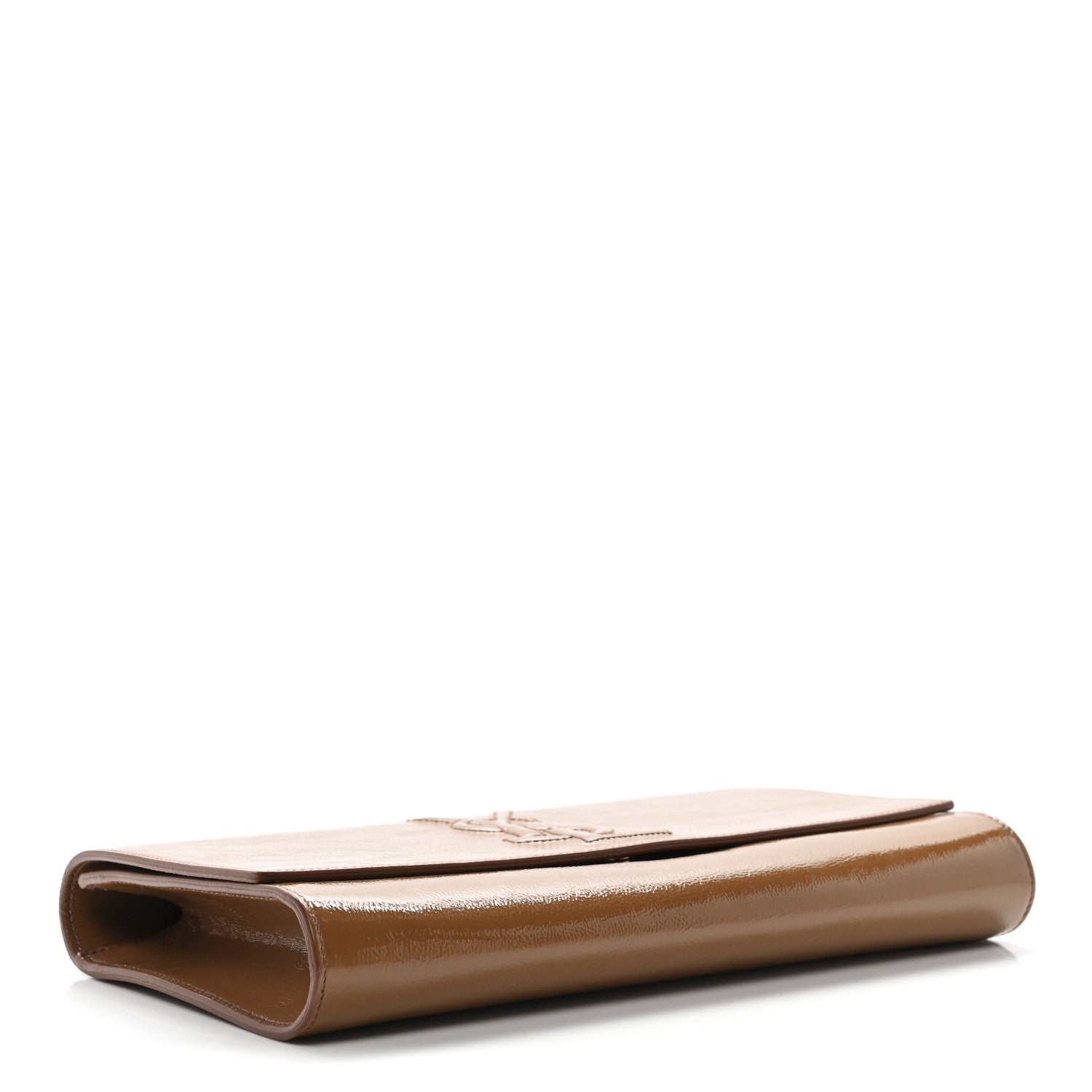 Saint Laurent Textured Patent Calfskin Monogram Large Belle De Jour Clutch Beige 4 of 9