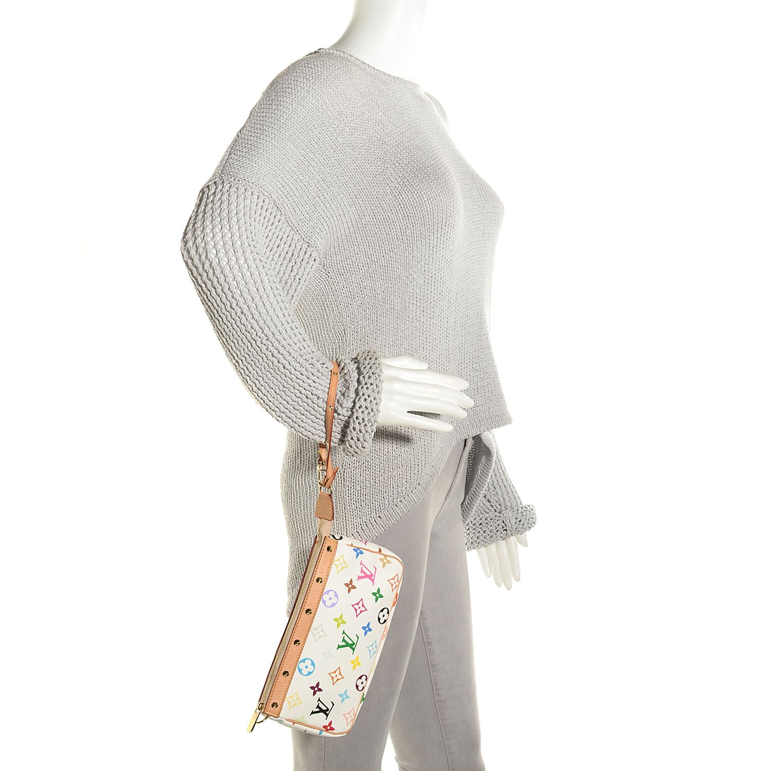 Louis Vuitton Monogram Multicolor Pochette Accessories White 2 of 7