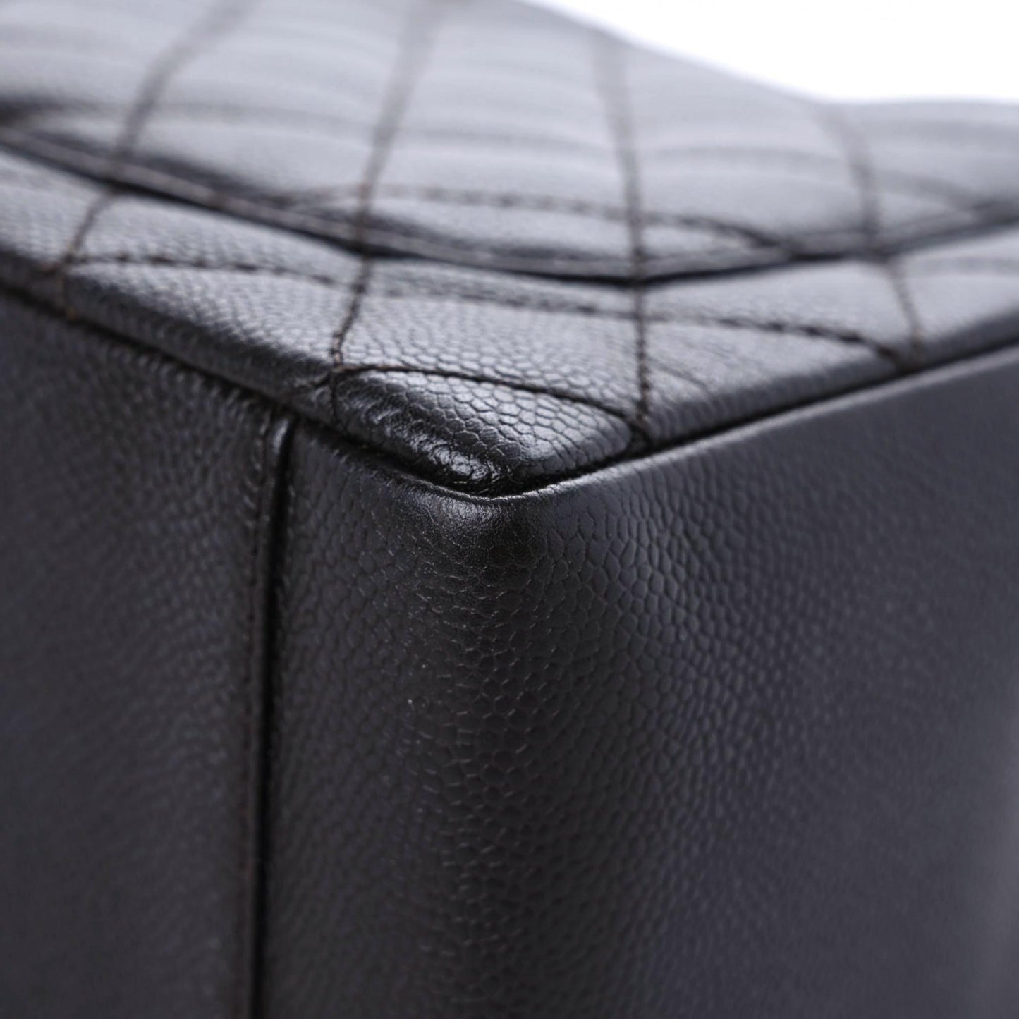 Caviar Quilted Grand Shopping Tote GST Dark Brown