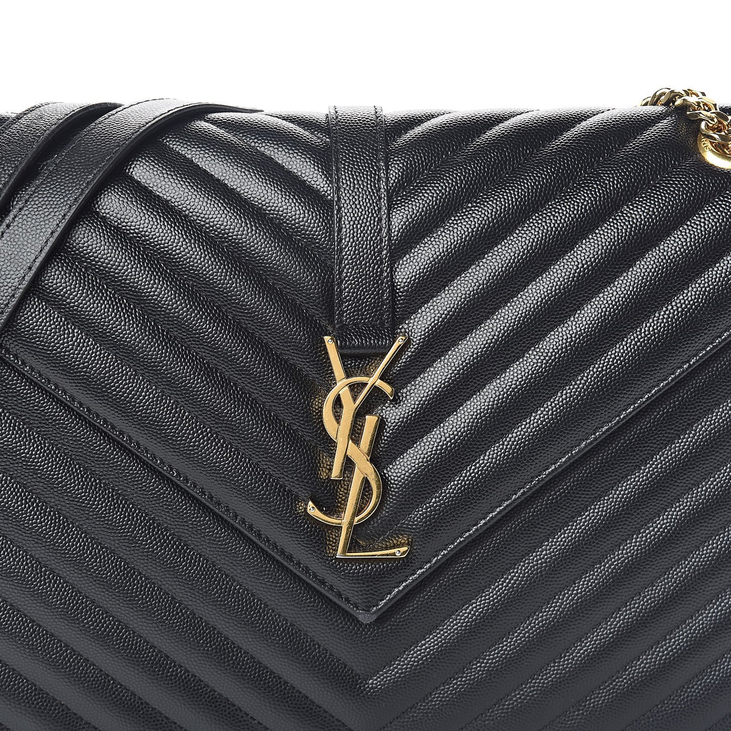 Grain De Poudre Matelasse Chevron Large Monogram Satchel Black