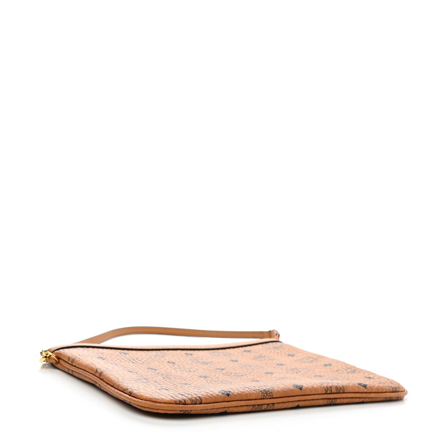MCM Visetos Liz Shopper Tote Pouch Cognac 3 of 5