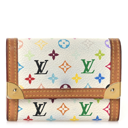 Louis Vuitton Monogram Multicolor Porte-Monnaie Plat Coin Purse White 1 of 9