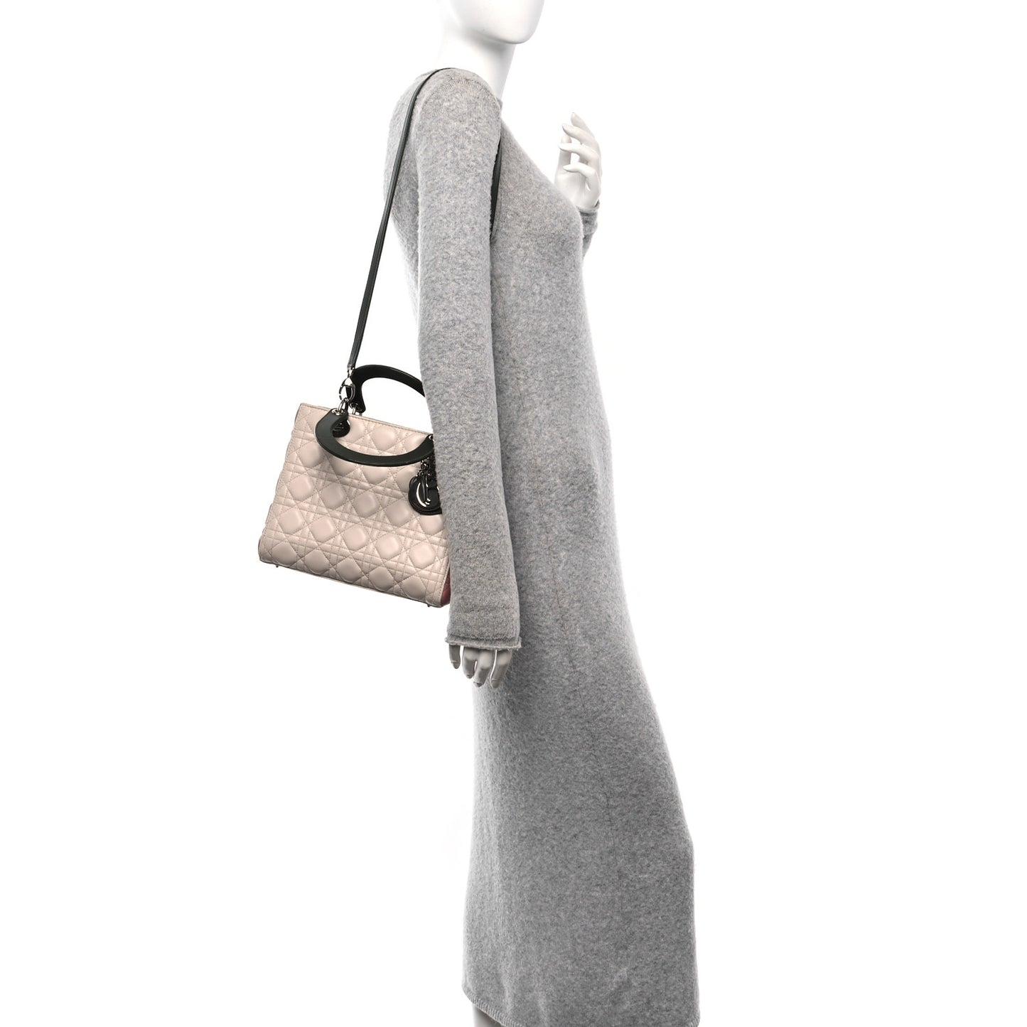 Lambskin Cannage Medium Tri-Color Lady Dior Light Pink