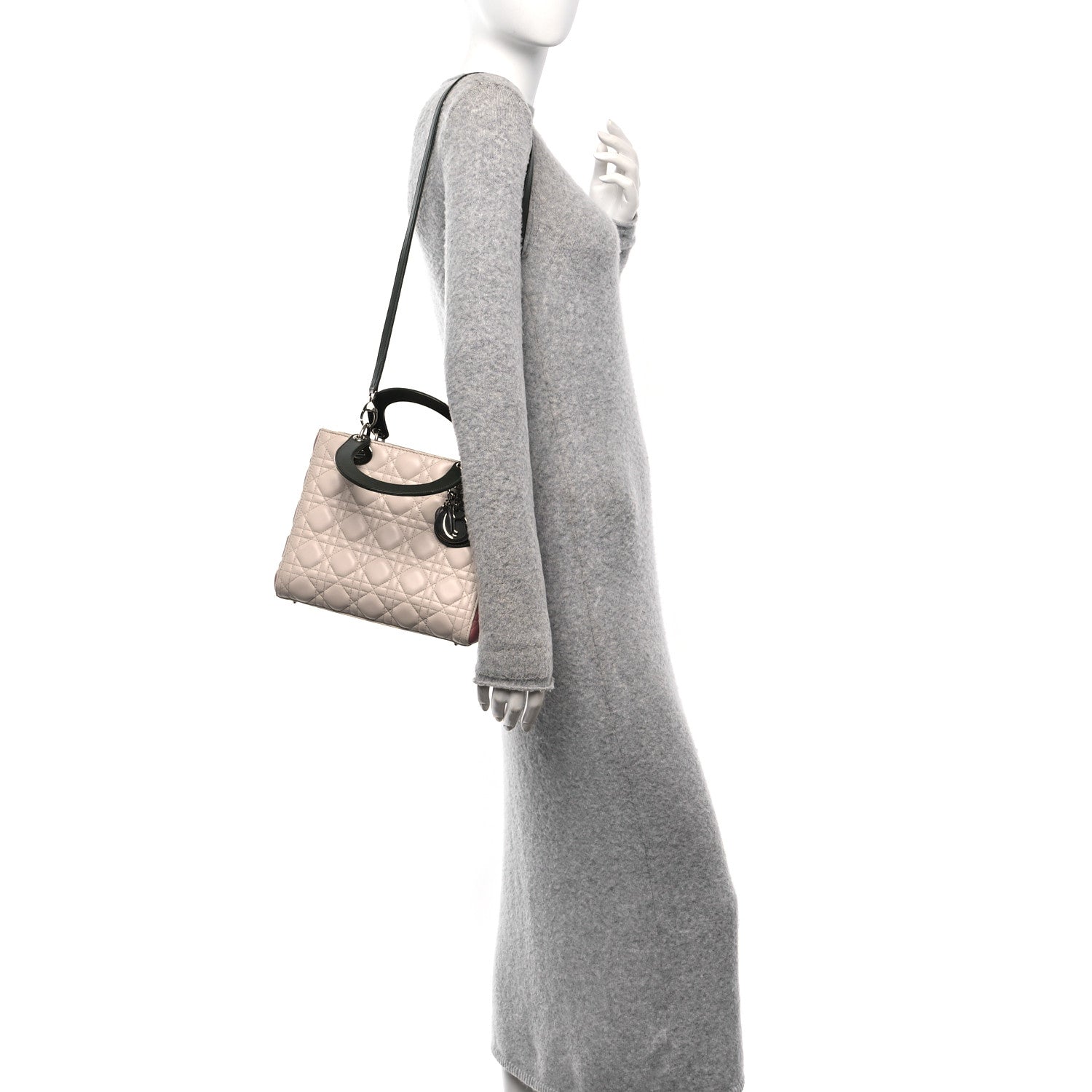 Christian Dior Lambskin Cannage Medium Tri-Color Lady Dior Light Pink 2 of 9