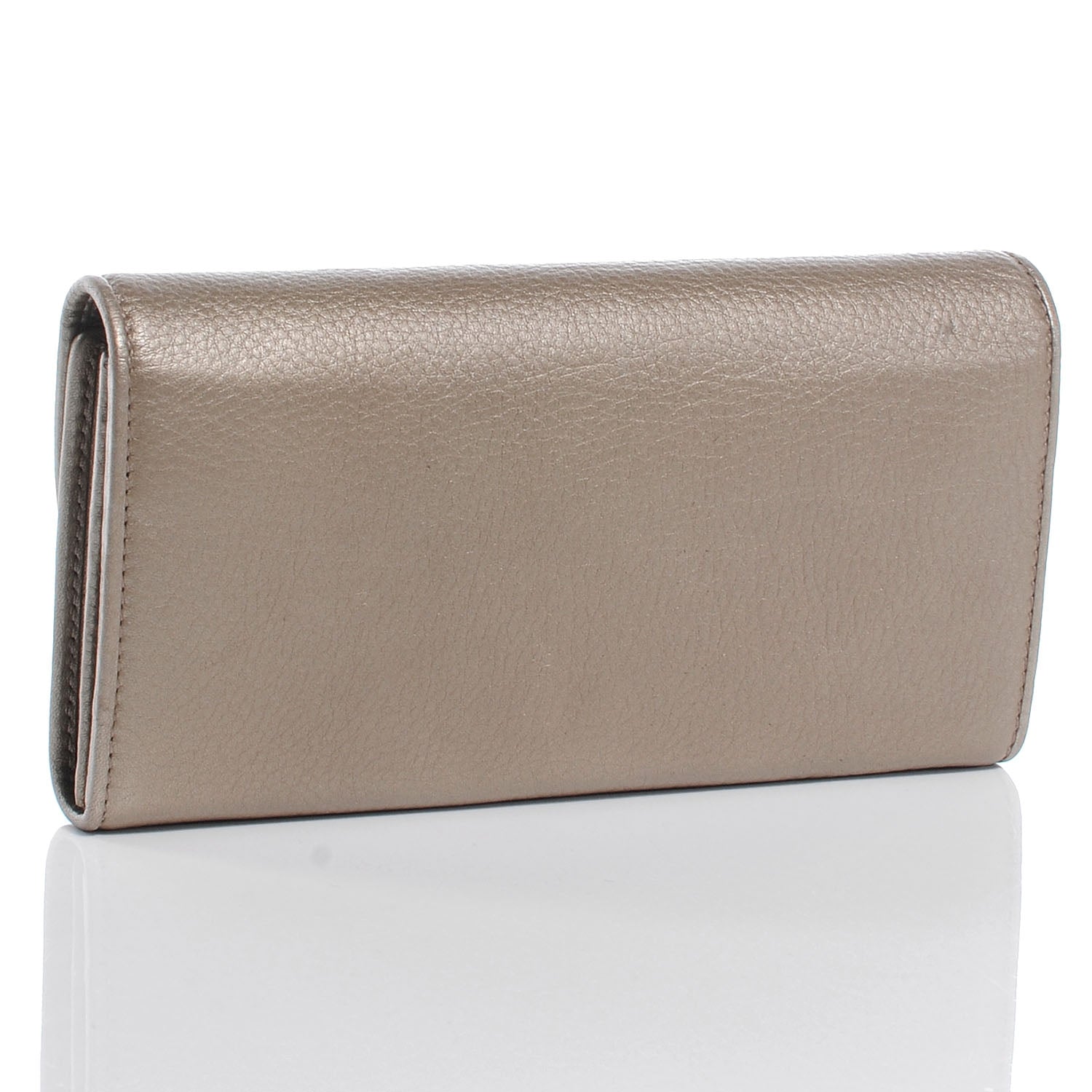 Gucci Metallic Cellarius Calfskin 1973 Continental Clutch Wallet Champagne 3 of 6