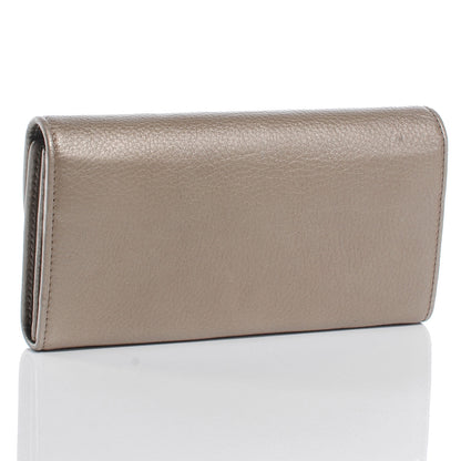 Gucci Metallic Cellarius Calfskin 1973 Continental Clutch Wallet Champagne 3 of 6