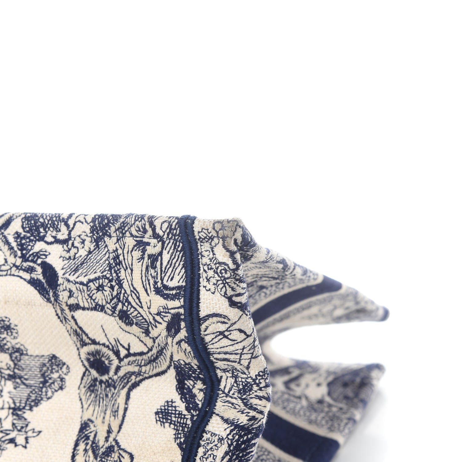 Christian Dior Canvas Embroidered Medium Dioriviera Toile De Jouy Book Tote Blue 7 of 12