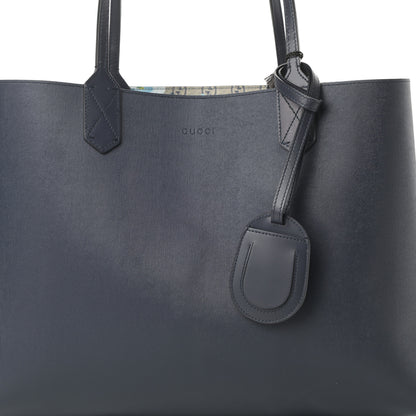 Gucci GG Supreme Monogram Blooms Medium Reversible Tote Beige Blue Navy 13 of 15