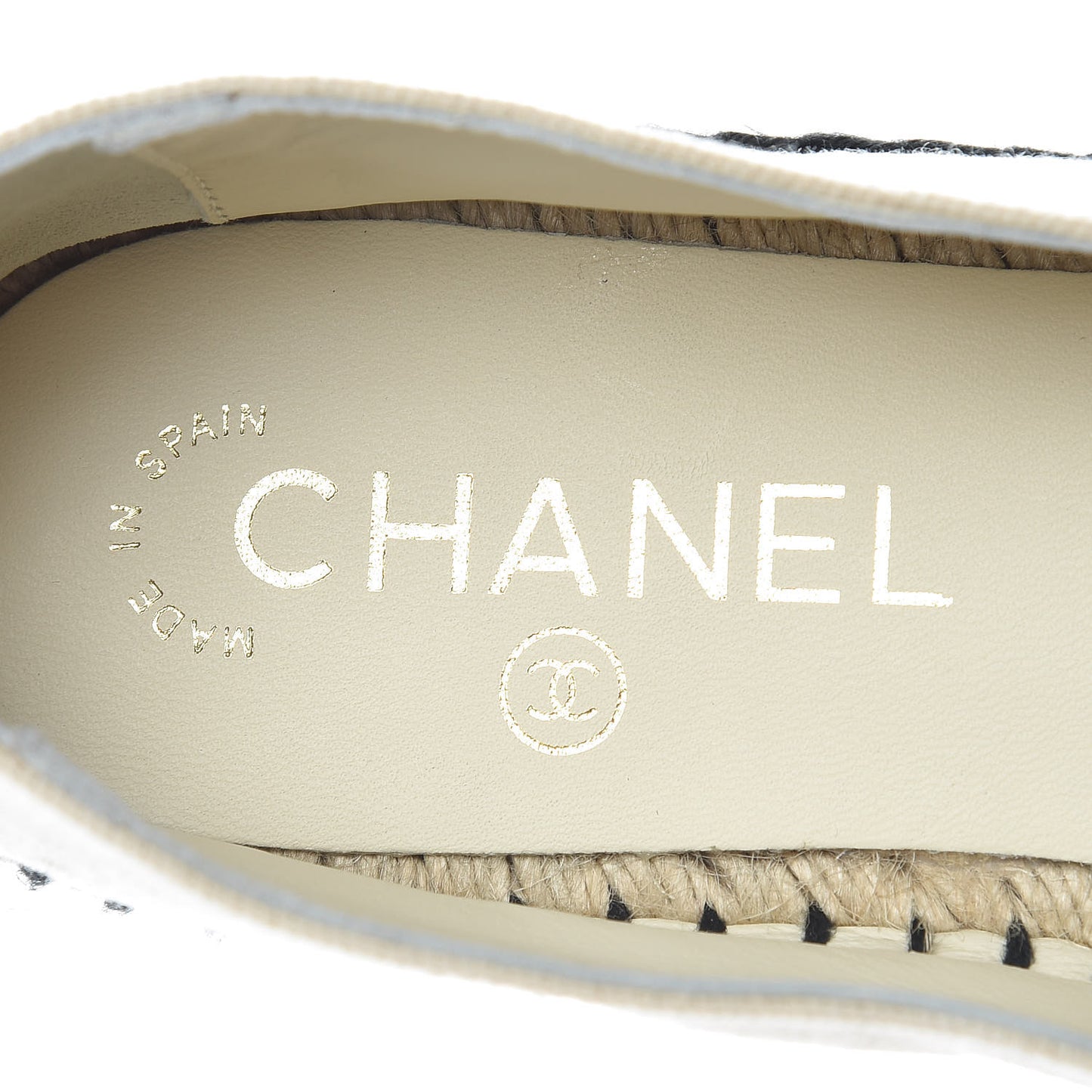Fabric Biarritz CC Espadrilles 37 Beige Black