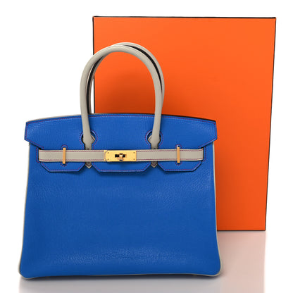 Hermes Chevre Mysore Horseshoe Birkin 30 Bleu Hydra Gris Perle Rose Shocking 13 of 13