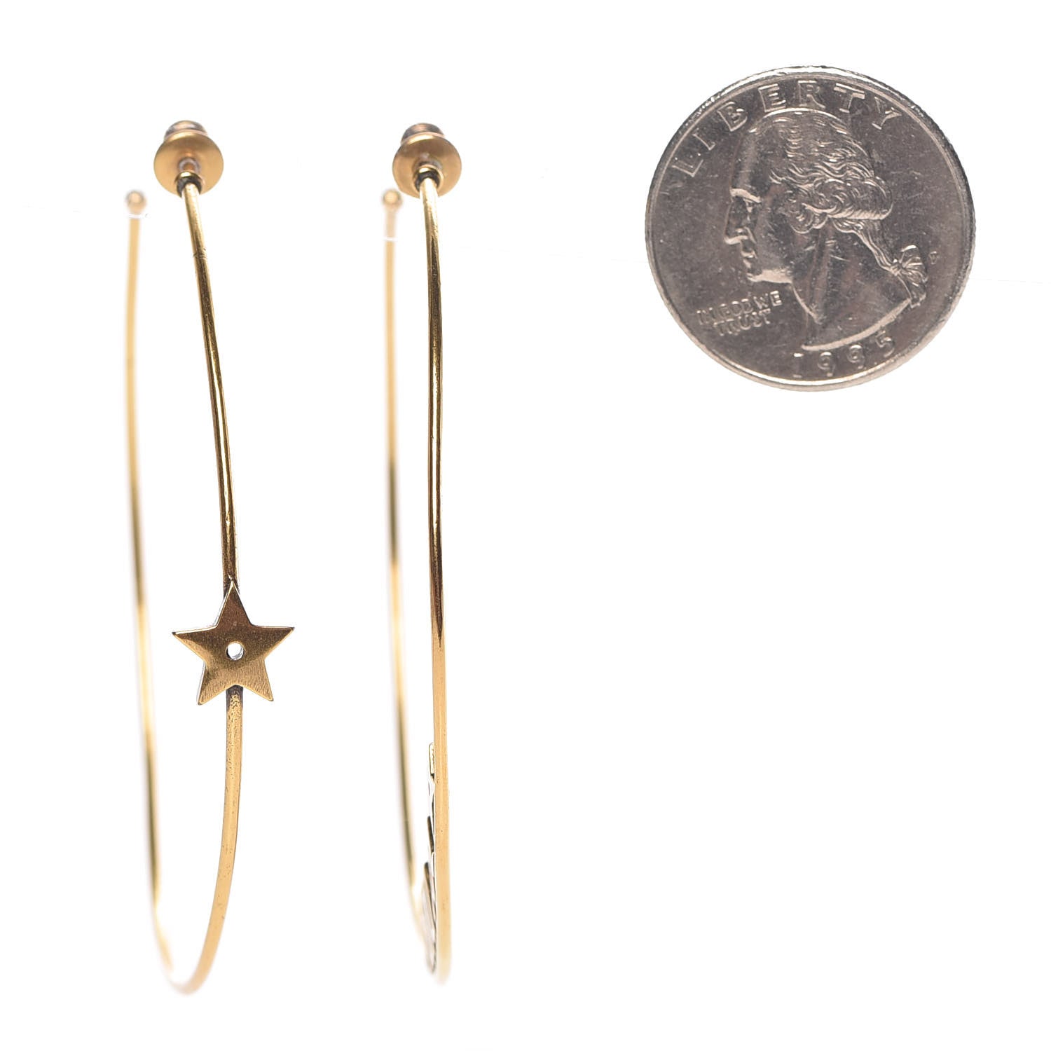 Christian Dior Metal J'Adior Hoop Earrings Aged Gold 2 of 4
