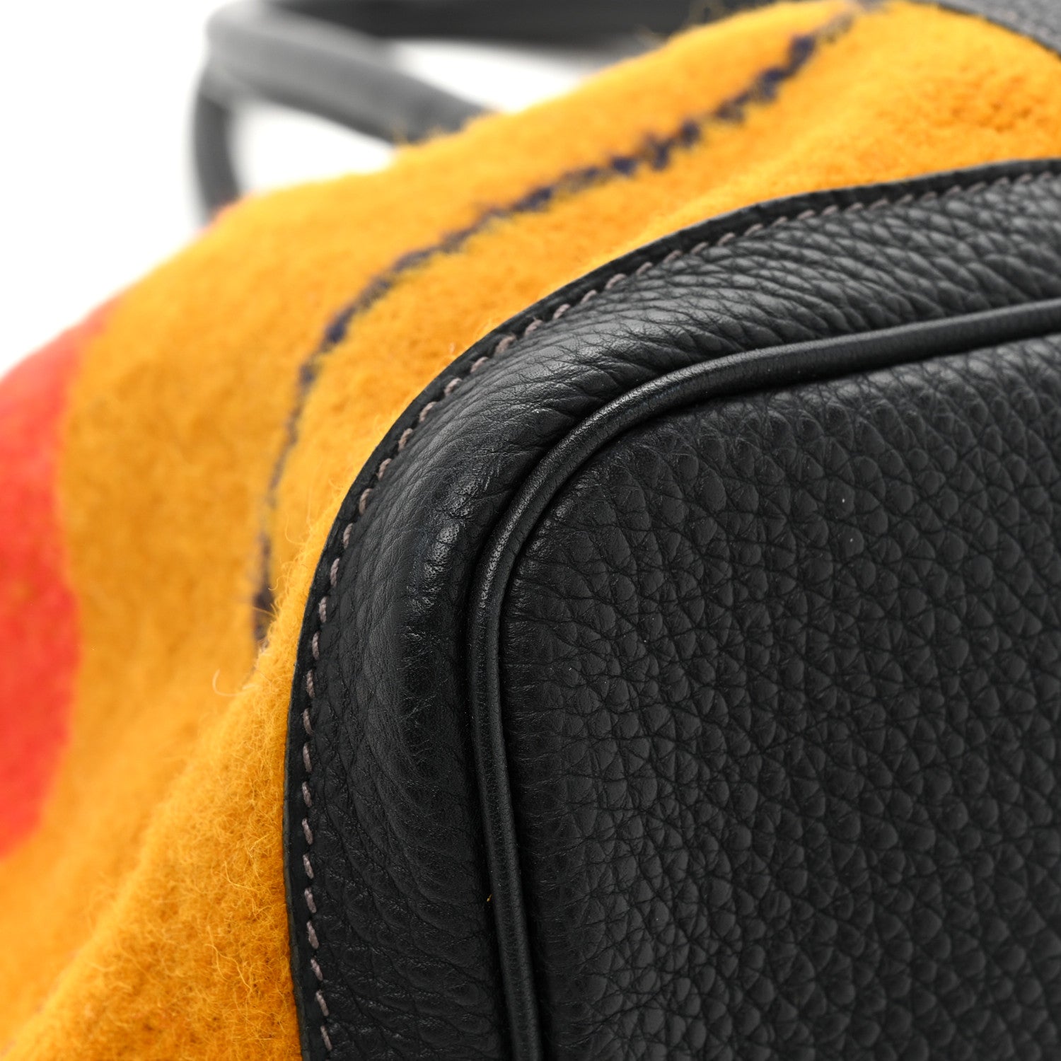 Hermes Wool Rocabar Garden Party Tote 36 MM Orange Black 10 of 13