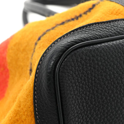 Hermes Wool Rocabar Garden Party Tote 36 MM Orange Black 10 of 13