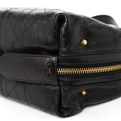 Christian Dior Crinkled Calfskin Macrocannage Small D-Journey Bag Black 10 of 10