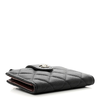 Chanel Caviar Quilted Compact Zipped Pocket Wallet Black 4 of 8