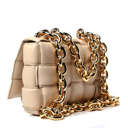 Bottega Veneta Lambskin Maxi Intreccio Padded Chain Cassette Crossbody Bag Porridge 3 of 12