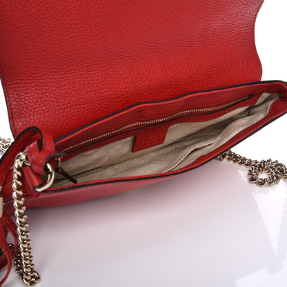 Gucci Pebbled Calfskin Medium Soho Flap Crossbody Red 5 of 13