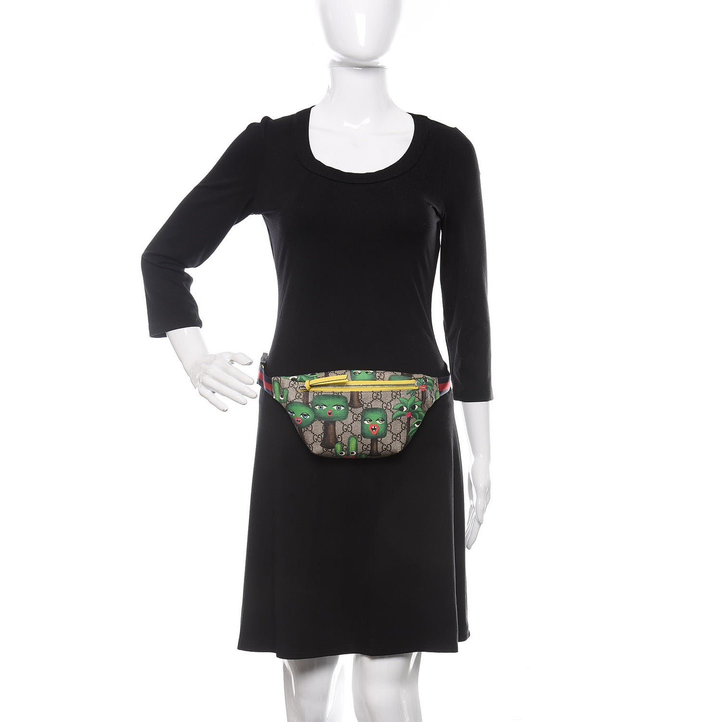 GG Supreme Monogram Smiling Plants Childrens Belt Bag Multicolor