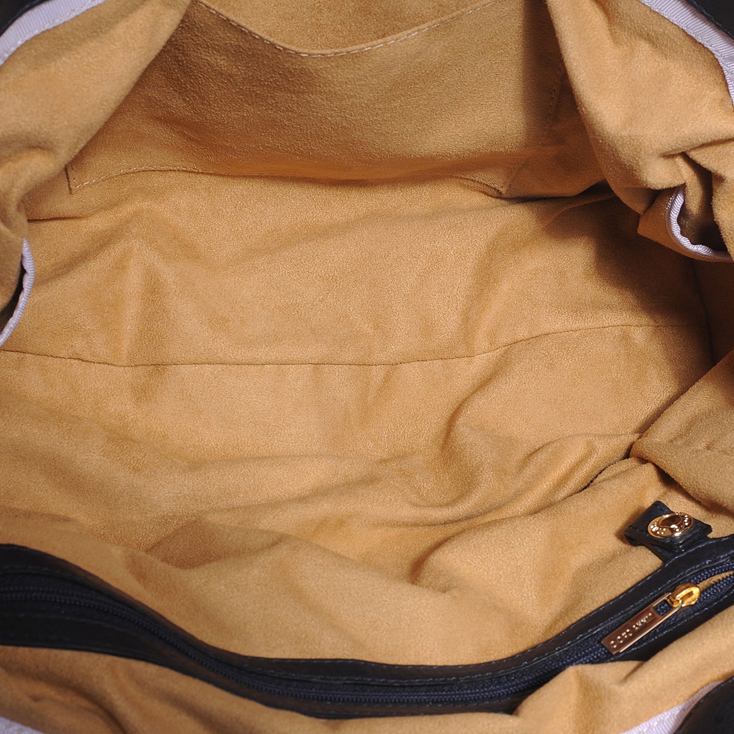 Leather Belted Shoulder Bag Navy